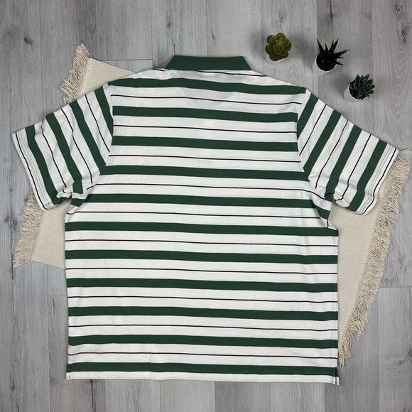 Puma Quiet Golf Mens Striped Golf Polo Green White  Size 3XL UPF 40 - Picture 2 of 6